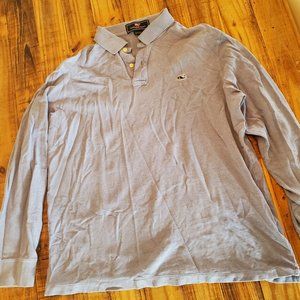 Vineyard Vines Mens L gray long sleeve polo pullover
